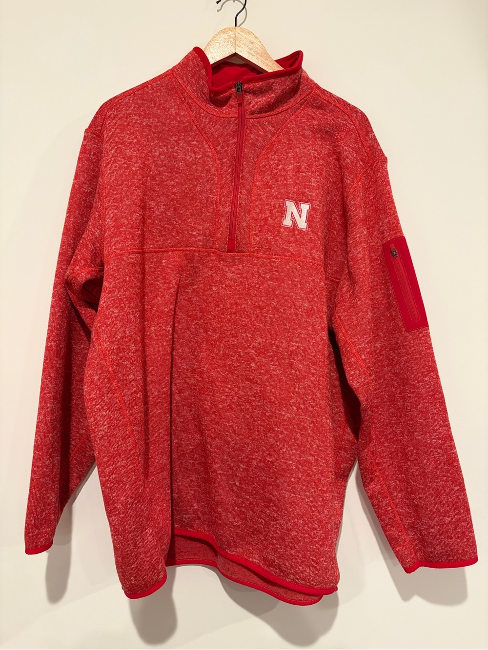 Antigua Size 2XL Red Nebraska Cornhuskers Quarter Zip Fleece Pullover Jacket